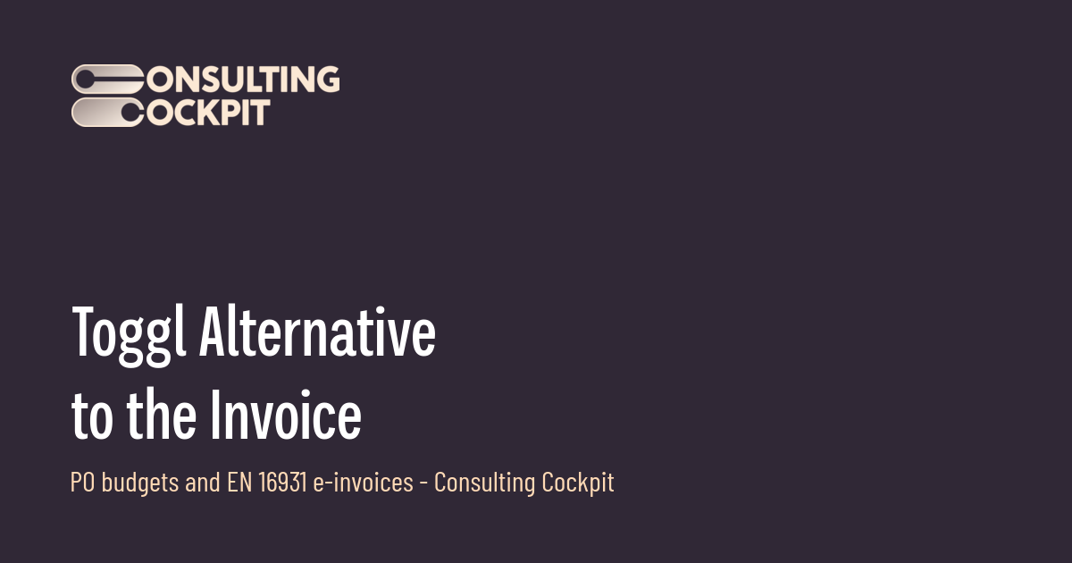 Toggl Alternative in Consulting Cockpit